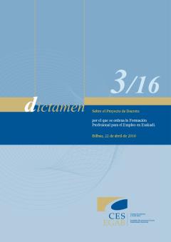 Dictamen 3/16 sobre el Proyecto de Decreto por el que se ordena la Formación Profesional para el Empleo en Euskadi